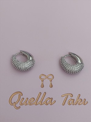 Quella Özel Seri Zirkon Balon Silver Küpe