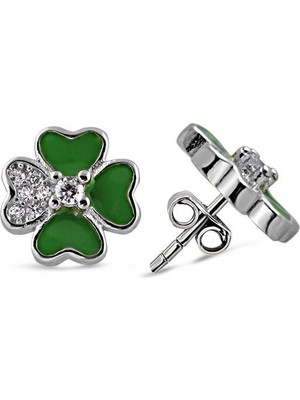 Sunshine 925 Ayar Rose Kaplamalı Lila Taşlı Zarif Gümüş Küpe