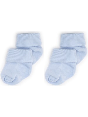 Novibaby 2'Li Bambu Bebek Çorap Dusty Blue Mavi Yenidoğan
