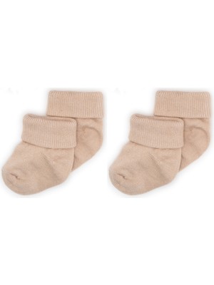 Novibaby 2'Li Bambu Bebek Çorap Beige Bej Yenidoğan