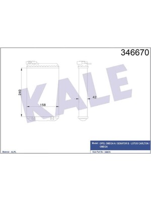 Kale Radyatör 346670 346670 Kalorifer Radyatörü Omega A 86-94 Senator B 87- Mekanik