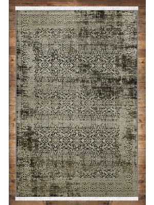 Woopsh Kırmızı Siyah Retro Desenli Yıkanabilir Kaymaz Salon Halısı Dekoratif Kilim ARM-1138