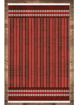 Woopsh Mavi Pembe Etnik Desenli Yıkanabilir Kaymaz Salon Halısı Dekoratif Kilim ARM-1220