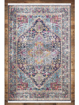 Woopsh Anadolu Motifli Desenli Yıkanabilir Kaymaz Salon Halısı Dekoratif Kilim ARM-1021