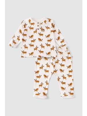 Little Gusto Organik Pamuk Bebek Pijama Takımı Deer