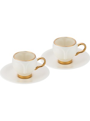 Istanbul Porselen Derya 2'li Kahve Fincan Takımı Krem 100 ml