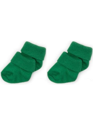 Novibaby 2'Li Bambu Bebek Çorap Pine Green Yeşil Yenidoğan