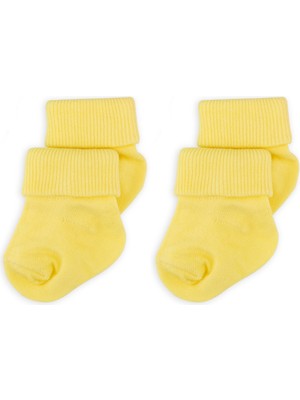 Novibaby 2'Li Bambu Bebek Çorap Lemon Sarı Yenidoğan