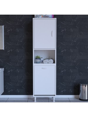 Modilayn NUR SÖKE ŞİLE 50 x 160 x 32,5 cm Çamaşır Hazneli Çok Amaçlı Banyo Dolabı