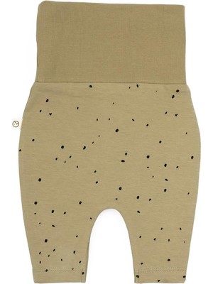 Little Gusto Yüksek Bel Bebek Pantolon Haki Organik Pamuk Erkek Çocuk İçin Şalvar Model