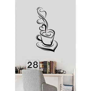Ne Verelim Size Kahve ve Kalp Köşesi Aşk Dolu Duvar Sticker Yapıştırma (Sudan ve Nemden Etkilenmez)