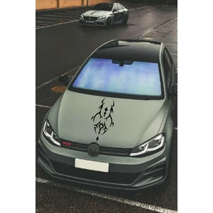 Ne Verelim Size Oto Kaput Şerit Sticker Dövme Tasarımlı Siyah 25*60 cm