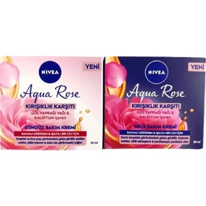 Aqua Rose Gündüz ve Gece Bakım Kremi ( Gül Yaprağı ve Kalsiyum İÇERIR)50ML + 50ML
