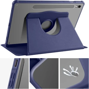 Samsung Galaxy Tab S10 Fe/S9 Fe 10.9 Inch Kılıf Kalem Bölmeli 360 Dönebilen Kapak