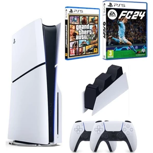 Playstation 5 Slim + 2.Dualsense + Şarj İstasyonu + Fifa Fc 24 + Gta 5