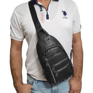 LD248 Deri Çift Taraf Askılı Göğüs Çantası Bodybag