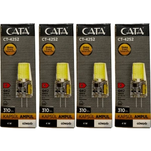 CT-4252 4W 12V 3200K (Günışığı) G4 Duylu Kapsül Ampul (4 Adet)