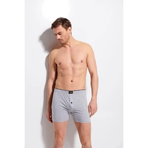 Önü Düğmeli Erkek Havlu Bel Boxer-Gri