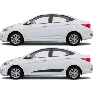Ne Verelim Size Hyundaı Accent Blue Için Uyumlu Aksesuar Yan Çizgi Sticker Siyah