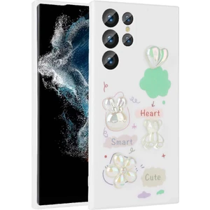 Samsung Galaxy S23 Ultra Uyumlu Kılıf Renkli Kabartma Figürlü Parlak Telefon Kılıfı Kapak