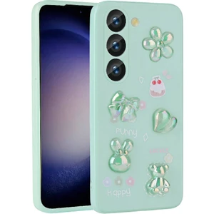 Samsung Galaxy A54 Uyumlu Kılıf Renkli Kabartma Figürlü Parlak Telefon Kılıfı Kapak