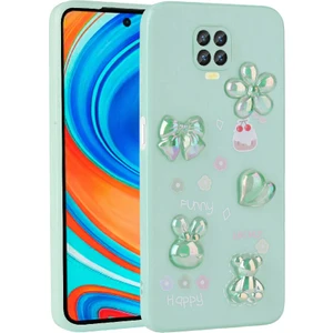 Xiaomi Redmi Note 9s Uyumlu Kılıf Renkli Kabartma Figürlü Parlak Telefon Kılıfı Kapak