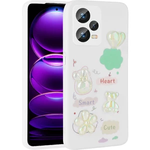 Xiaomi Redmi Note 12 Pro 4g Uyumlu Kılıf Renkli Kabartma Figürlü Parlak Telefon Kılıfı Kapak