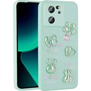 Xiaomi Mi 13T Pro Uyumlu Kılıf Renkli Kabartma Figürlü Parlak Telefon Kılıfı Kapak