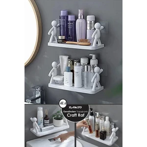 Berdina Home 4lü Kendinden Yapışkanlı Craft Banyo Rafı Baharatlık Mutfak Organizer