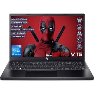 Nitro V 15 Intel Core I5 13420H 16 GB 512 GB SSD Rtx 4050 6 GB Freedos 15.6" Fhd IPS Taşınabilir Bilgisayar NH.QNBEY.001+165