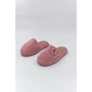 Ender Home A Harf Nakışlı Banyo Ve Ev Havlu Terliği – %100 Pamuk Kaymaz Kalın Taban