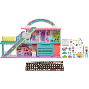 Polly Pocket Gökkuşağı Alışveriş Merkezi, Polly (10 Cm), 35'Ten Fazla Aksesuar ve 9 Oyun Alanıyla 3 Katlı, 4 Yaş ve Üzeri Hhx78