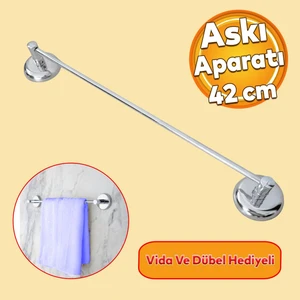 Metal Krom Bez Havlu Asma Askısı Aparatı 42 cm Banyo Lavabo Vidalı Askılık Sağlam Askı