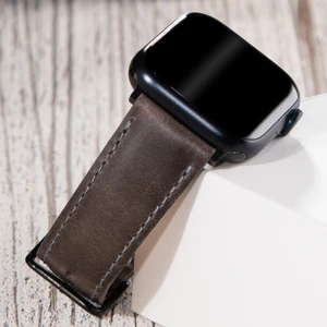 Apple Watch Deri Kordon 42MM 44MM 45MM 49MM 3 / 4 / 5 / 6 / Se / 7 / 8 / 9 Ultra Ultra 2 Deri Kayış Gri