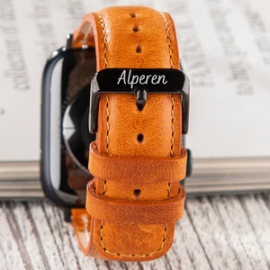 Apple Watch Deri Kordon 42MM 44MM 45MM 49MM 3 / 4 / 5 / 6 / Se / 7 / 8 / 9 Ultra Ultra 2 Deri Kayış Taba