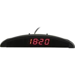 3'ü 1 Arada Araç 12V Dijital LED Voltmetre Gerilim Sıcaklık Saat Termometresi, Kırmızı (Yurt Dışından)