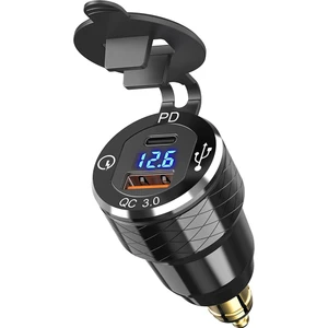 Pd 3.0 Tip C USB Hızlı Şarj Cihazı Din'den Usb'ye ve 12V-24V Ducati Bmw Motosiklet Için Voltmetreli 18W Qc 3.0 Güç Çıkışı (Yurt Dışından)