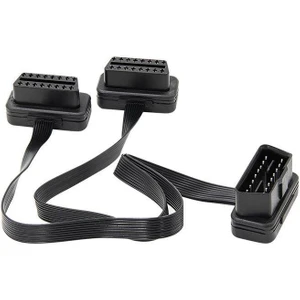 Obdıı Uzatma Çift Konnektör Y Splitter Obd Obd2 16PIN Erkek - Dişi Bağlantı Düz + Ince ELM327 Için (Yurt Dışından)