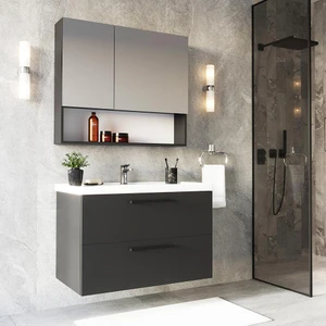 Teta Home Batum 65 Cm Antrasit MDF Mdf Banyo Dolabı Seti