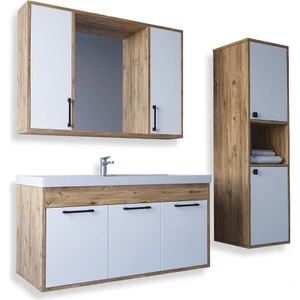 Teta Home Lizbon 100 cm Mdf Banyo Dolabı Seti ve Boy Dolabı
