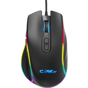 Nova V1 12800 Dpi Wide RGB Özel ABS Doku & Claw's Reflex Örgü Kablolu Ekstra Fire Butonlu Gaming Mouse - Siyah
