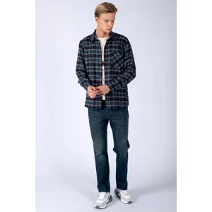 Lee Cooper Argoses Erkek Dokuma U.kol Gömlek Lacivert-Mavi