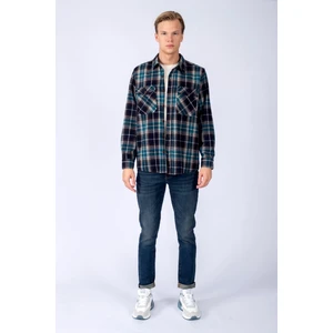 Lee Cooper Tex Erkek Dokuma U.kol Gömlek Kahve-Petrol