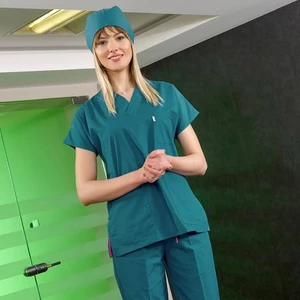 Dr Greys Terikoton Açık Petrol Yeşili Doktor Hemşire Forması Cerrahi Takım Ince Kumaş (ALT ÜST)