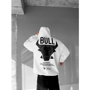 Abluka Online Oversize Bull Baskılı Hoodie Beyaz