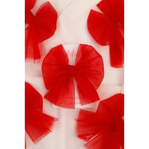 Le Mabelle Kırmızı  Tül Fiyonk Kız Çocuk Klips Toka