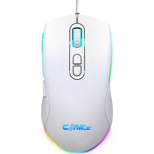Titan X1 12800 Dpi Wide RGB Özel ABS Doku & Claw's Reflex Örgü Kablolu Gaming Mouse - Beyaz