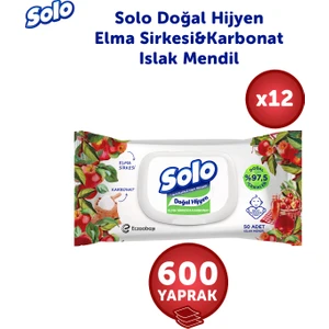 Doğal Hijyen Elma Sirkesi & Karbonat Islak Mendil 12'li 600 Yaprak