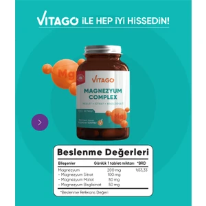Premium Magnezyum Complex Içeren Tablet Takviye Edici Gıda 30'lu