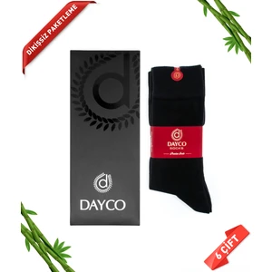 Bambu Kışlık Erkek Siyah Çorap 6 Çift Siyah Kutulu